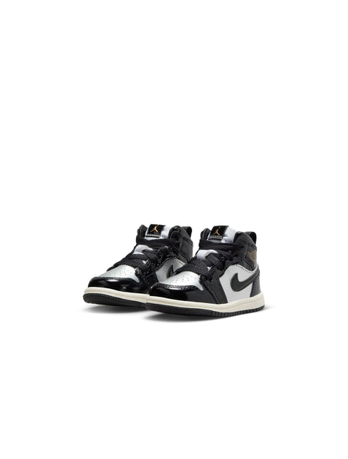 Air Jordan (TD) 1 Mid - Black/Metallic Silver