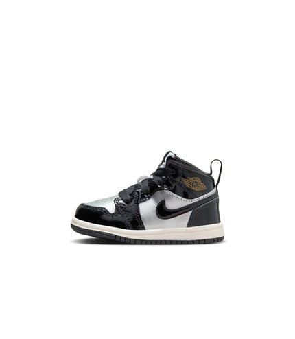 Air Jordan (TD) 1 Mid - Black/Metallic Silver