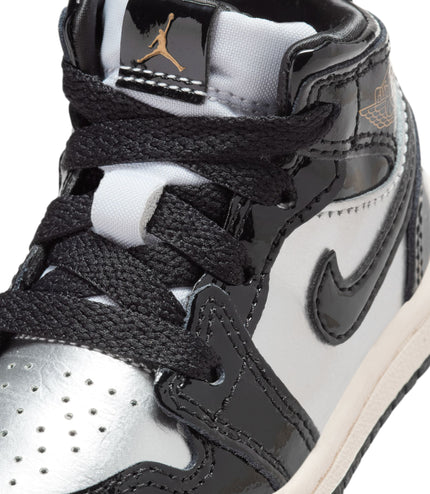 Air Jordan (TD) 1 Mid - Black/Metallic Silver