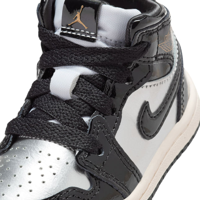 Air Jordan (TD) 1 Mid - Black/Metallic Silver