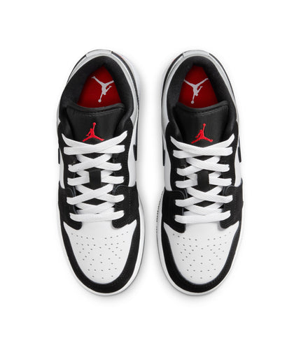 Air Jordan Big Kids 1 Low SE - White/Fire Red