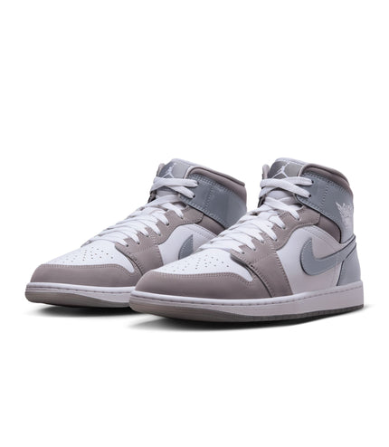 Air Jordan Mens 1 Mid SE - White Cool Grey