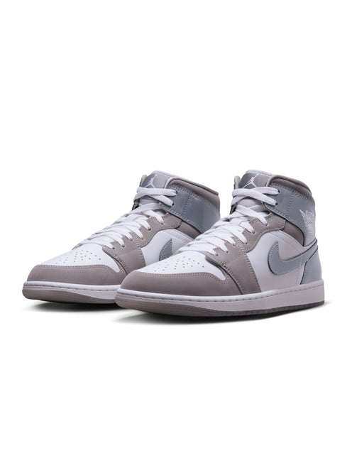 Air Jordan Mens 1 Mid SE - White Cool Grey