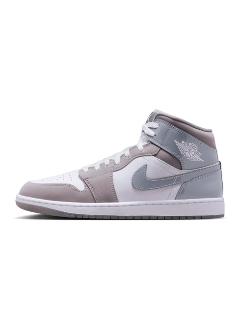 Air Jordan Mens 1 Mid SE - White Cool Grey