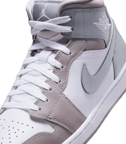 Air Jordan Mens 1 Mid SE - White Cool Grey