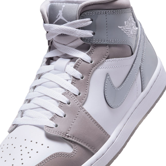 Air Jordan Mens 1 Mid SE - White Cool Grey