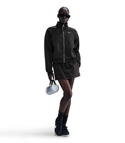 Nike Womens Sportswear Full-Zip Windrunner Poly Knit Jacket - Black