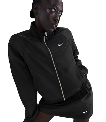 Nike Womens Sportswear Full-Zip Windrunner Poly Knit Jacket - Black