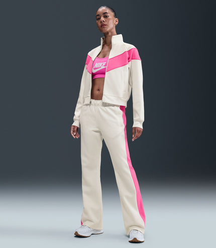 Nike Womens Mid Rise Slim Knit Pants - Sail/Playful Pink