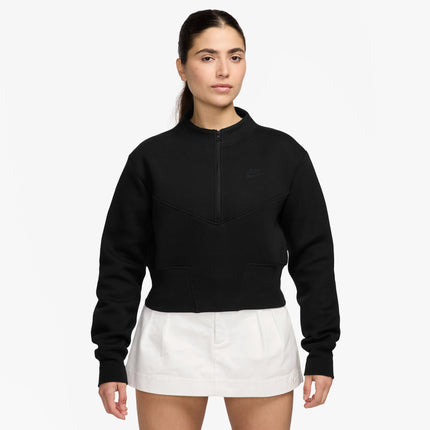 Nike Womens Sportswear Tech Cropped Top - Black - denim exchange