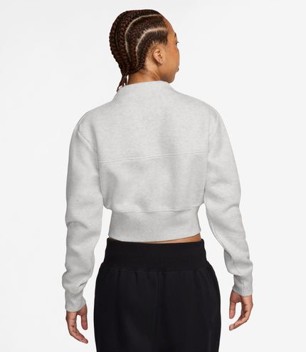 Nike Womens Sportswear Tech Fleece Cropped Top - Light Grey