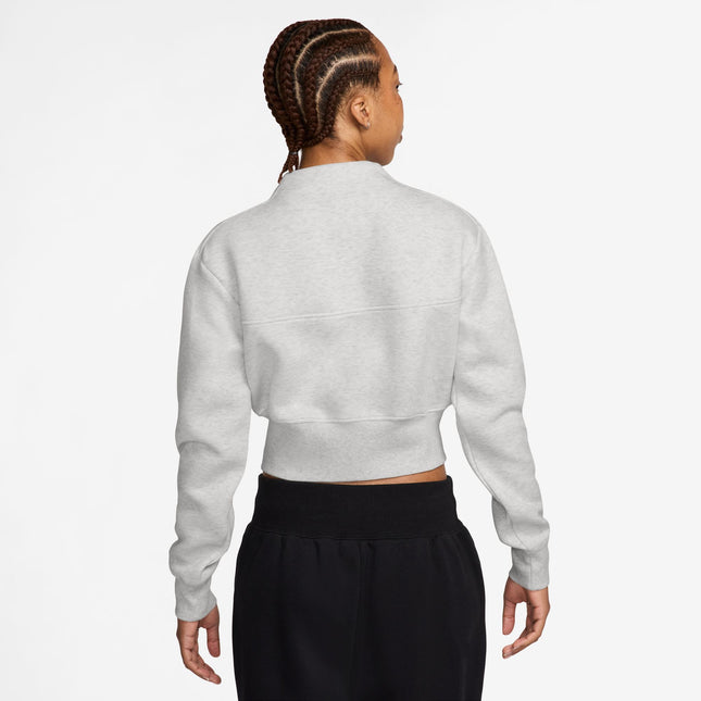 Nike Womens Sportswear Tech Fleece Cropped Top - Light Grey