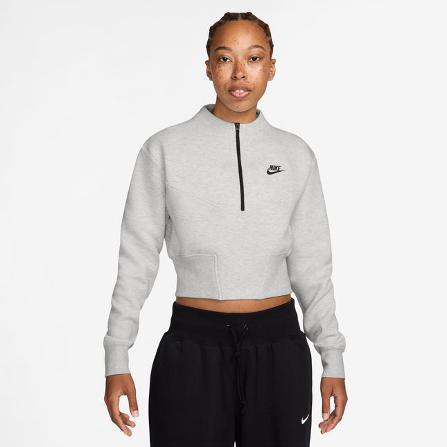 Nike Womens Sportswear Tech Fleece Cropped Top - Light Grey