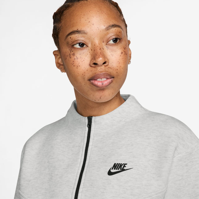 Nike Womens Sportswear Tech Fleece Cropped Top - Light Grey