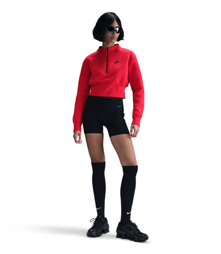 Nike Womens Sportswear Tech Fleece Cropped Top - University Red/Black