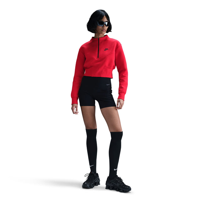 Nike Womens Sportswear Tech Fleece Cropped Top - University Red/Black