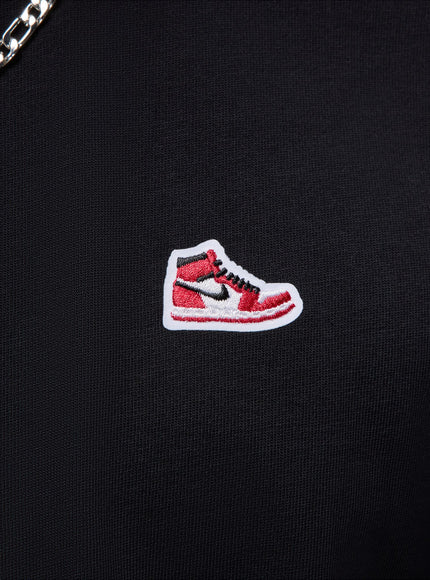 Air Jordan Mens Sneaker Patch Tee - Black