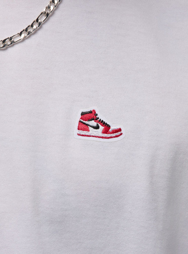 Air Jordan Mens Sneaker Patch Tee - White