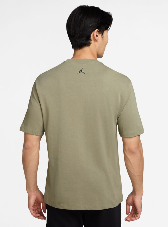 Air Jordan Mens Sneaker Patch Tee - Medium Khaki
