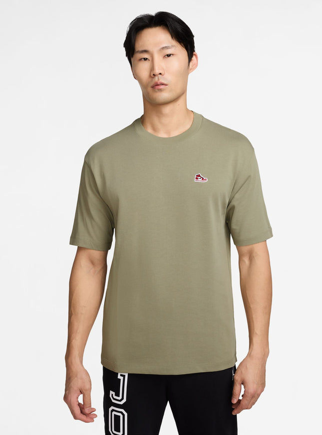 Air Jordan Mens Sneaker Patch Tee - Medium Khaki