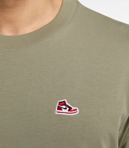 Air Jordan Mens Sneaker Patch Tee - Medium Khaki