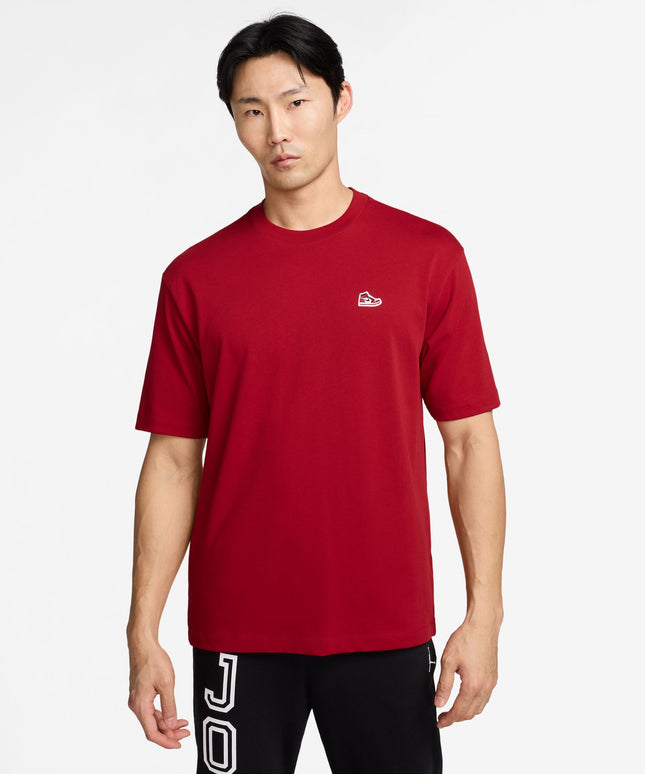 Air Jordan Mens Sneaker Patch Tee - Gym Red