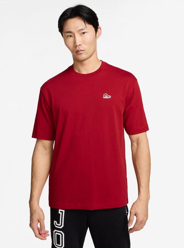 Air Jordan Mens Sneaker Patch Tee - Gym Red