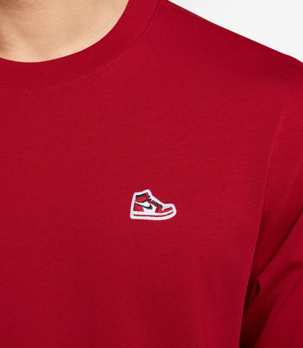 Air Jordan Mens Sneaker Patch Tee - Gym Red