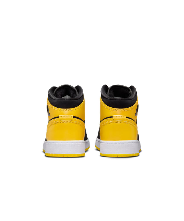 Air Jordan Big Kids 1 Mid SE - Black/Varsity Maize