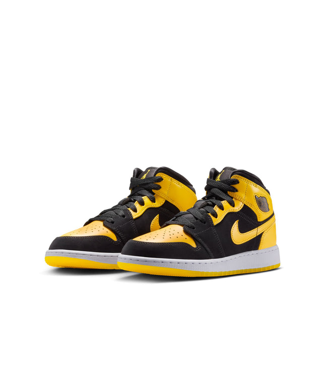 Air Jordan Big Kids 1 Mid SE - Black/Varsity Maize