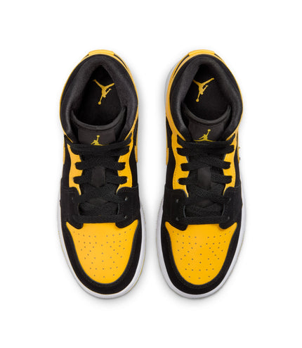 Air Jordan Big Kids 1 Mid SE - Black/Varsity Maize