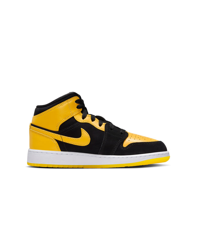 Air Jordan Big Kids 1 Mid SE - Black/Varsity Maize