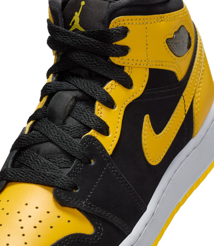 Air Jordan Big Kids 1 Mid SE - Black/Varsity Maize
