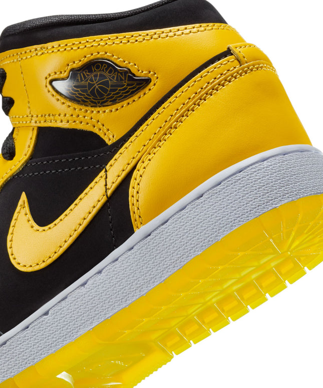 Air Jordan Big Kids 1 Mid SE - Black/Varsity Maize
