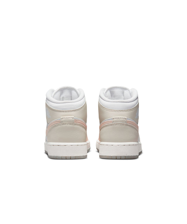 Air Jordan Big Kids 1 Mid SE - Sail/Guava Ice