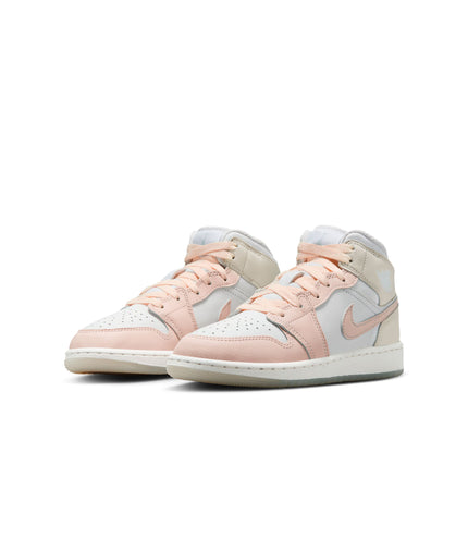 Air Jordan Big Kids 1 Mid SE - Sail/Guava Ice