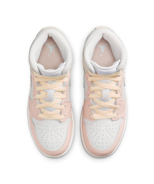 Air Jordan Big Kids 1 Mid SE - Sail/Guava Ice