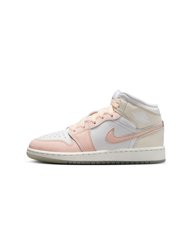 Air Jordan Big Kids 1 Mid SE - Sail/Guava Ice