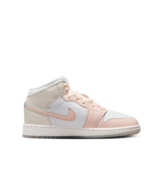 Air Jordan Big Kids 1 Mid SE - Sail/Guava Ice