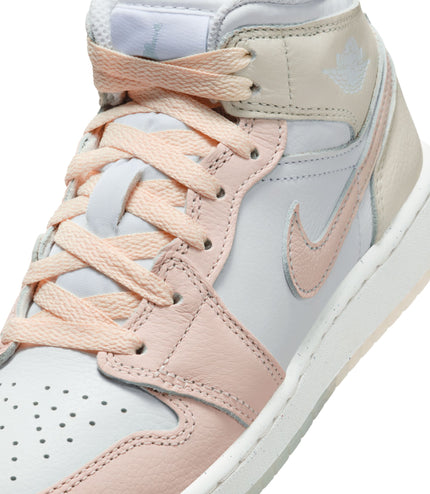 Air Jordan Big Kids 1 Mid SE - Sail/Guava Ice