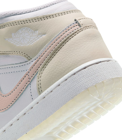 Air Jordan Big Kids 1 Mid SE - Sail/Guava Ice