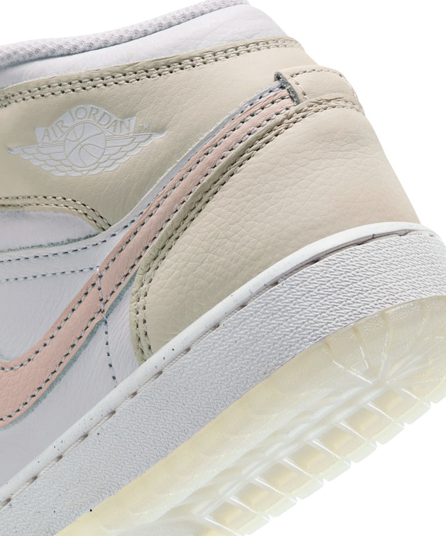Air Jordan Big Kids 1 Mid SE - Sail/Guava Ice