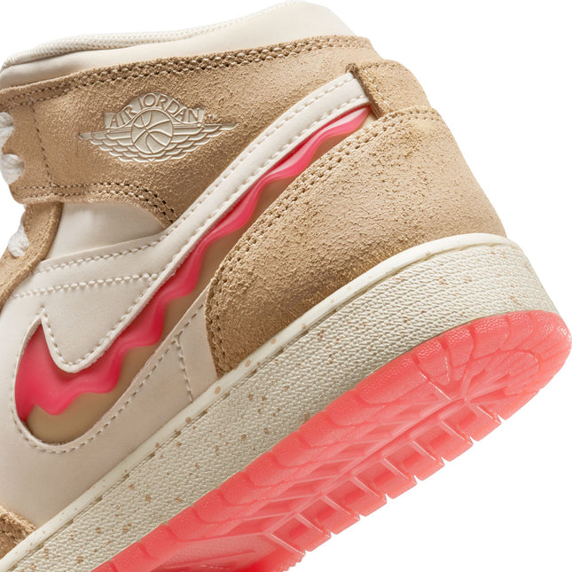 Air Jordan Big Kids 1 Mid SE - Desert/Fusion Red