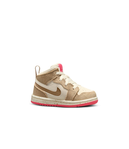 Air Jordan (TD) 1 Mid SE - Desert/Fusion Red
