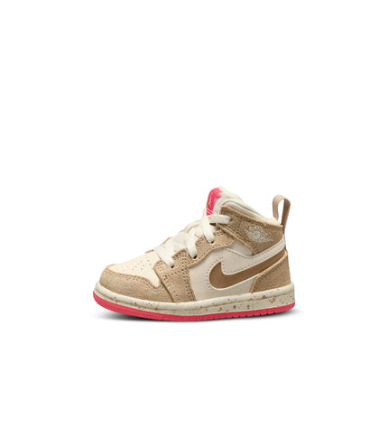 Air Jordan (TD) 1 Mid SE - Desert/Fusion Red