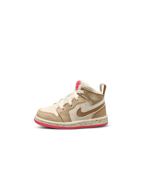 Air Jordan (TD) 1 Mid SE - Desert/Fusion Red
