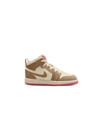 Air Jordan (PS) 1 Mid SE - Desert/Fusion Red