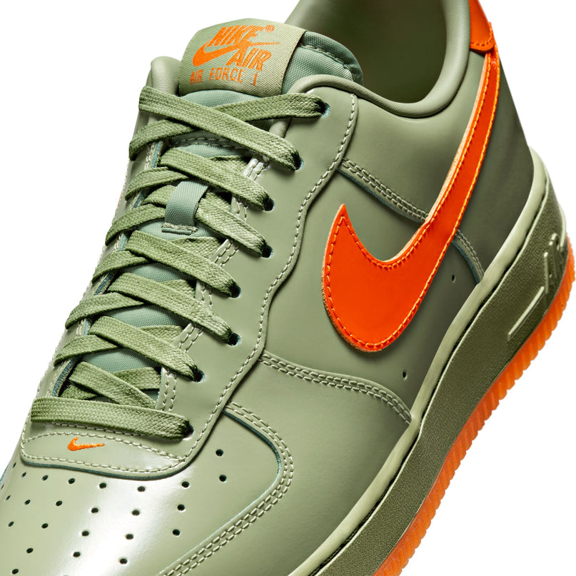 Nike Mens Air Force 1 '07 PRM  - Oil Green/Safety Orange