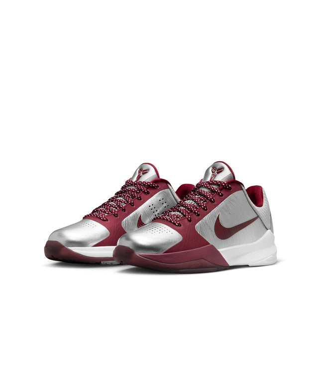 Nike Big Kids Kobe V Metallic Silver/Team Red