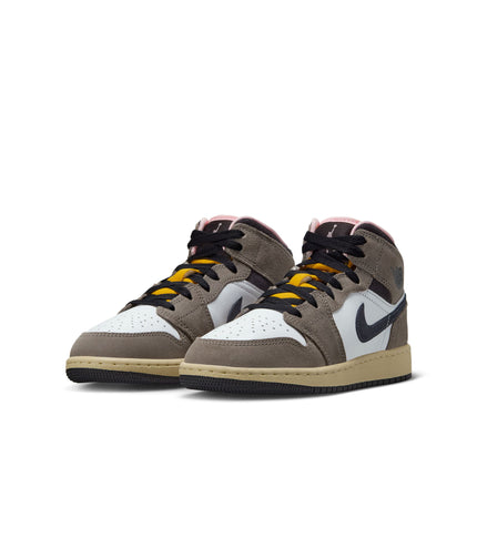 Air Jordan Big Kids 1 Mid SE- Oil Grey